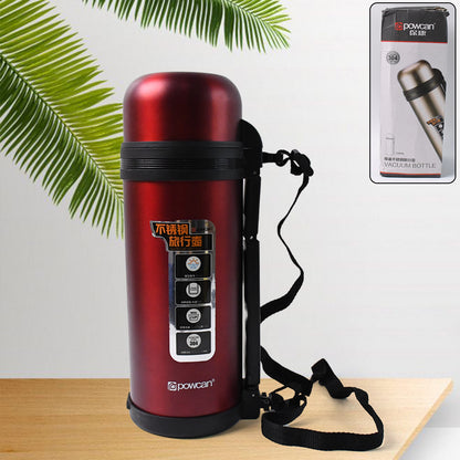 13039 Liter Stainless Steel Water Bottle With Straw Strap  Handle  Vacuum Insulated Thermos Flask Double-walled Coffee Thermos Flask Leak-proof Water Bottle For Sports Fitness Gym (1500ml)