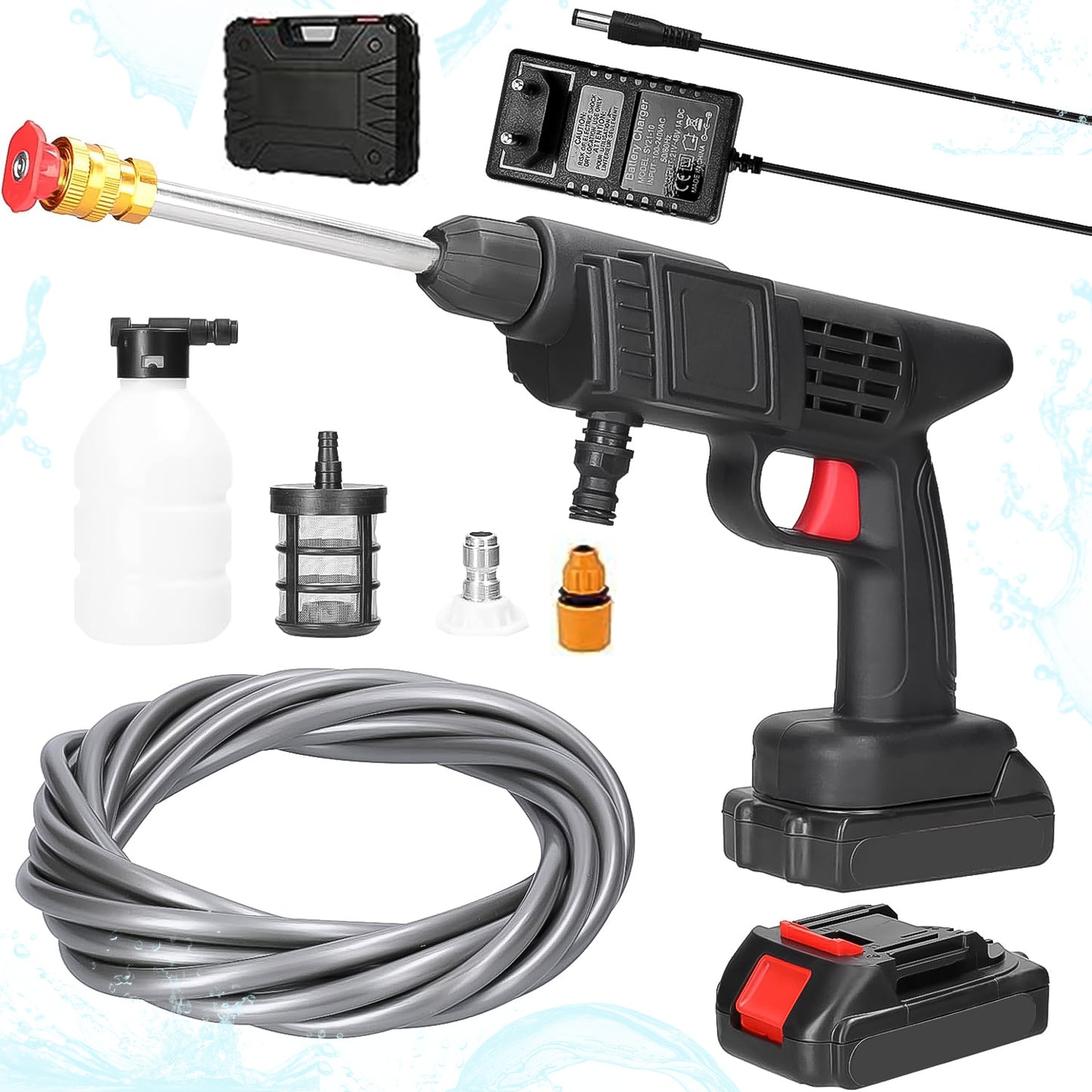 48v Car Washer Gun Wireless High Pressure Washer Water Spray Gun Car Washing Kit