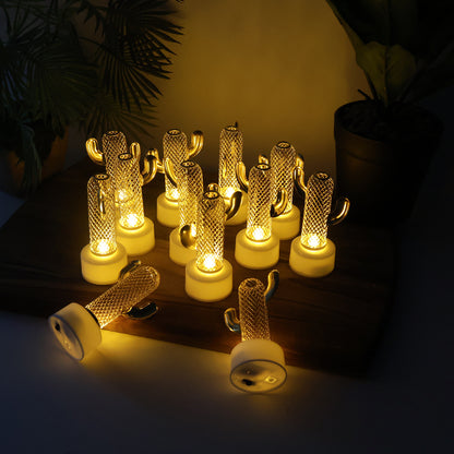Decorative Cactus Shaped Flameless Led Candles (12 Pc)