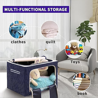Foldable Steel-frame Clothes Storage Box - (50x40 Cm)