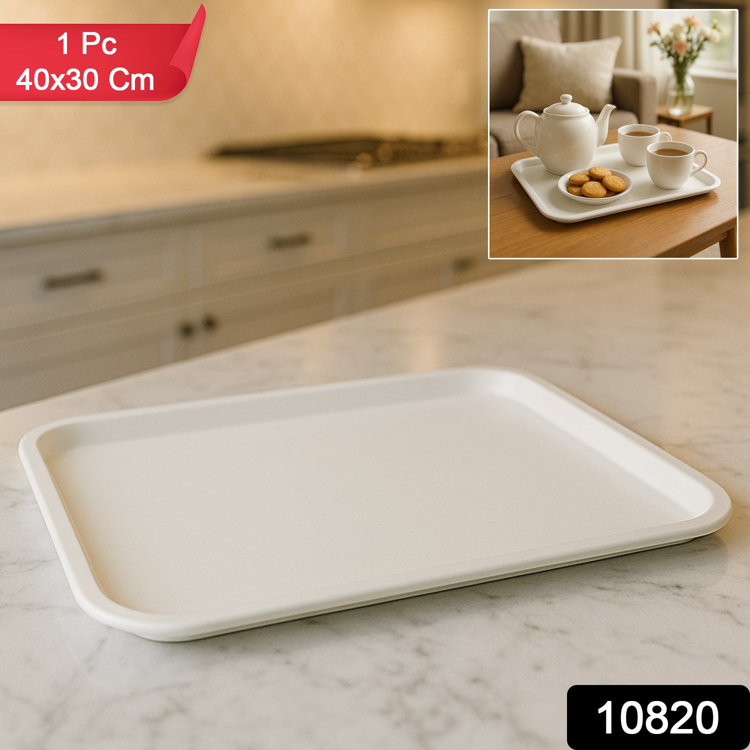 Plastic Serving Tray  Plate  40  30 Cm (1 Pc)
