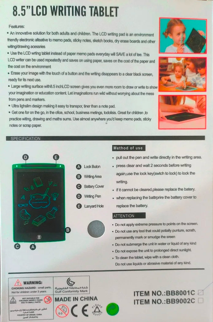 8.5 LCD Writing Tablet, Multicolour