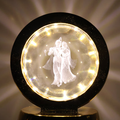 Radhe Krishna Crystal Ball Night Light  1 Pc