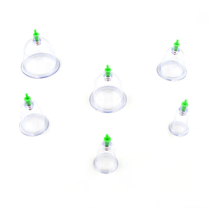 6614a Vacuum Cupping Set 6 Pcs Kit Pull Out A Vacuum Apparatus Therapy Relax Massagers Curve Suction Pumps