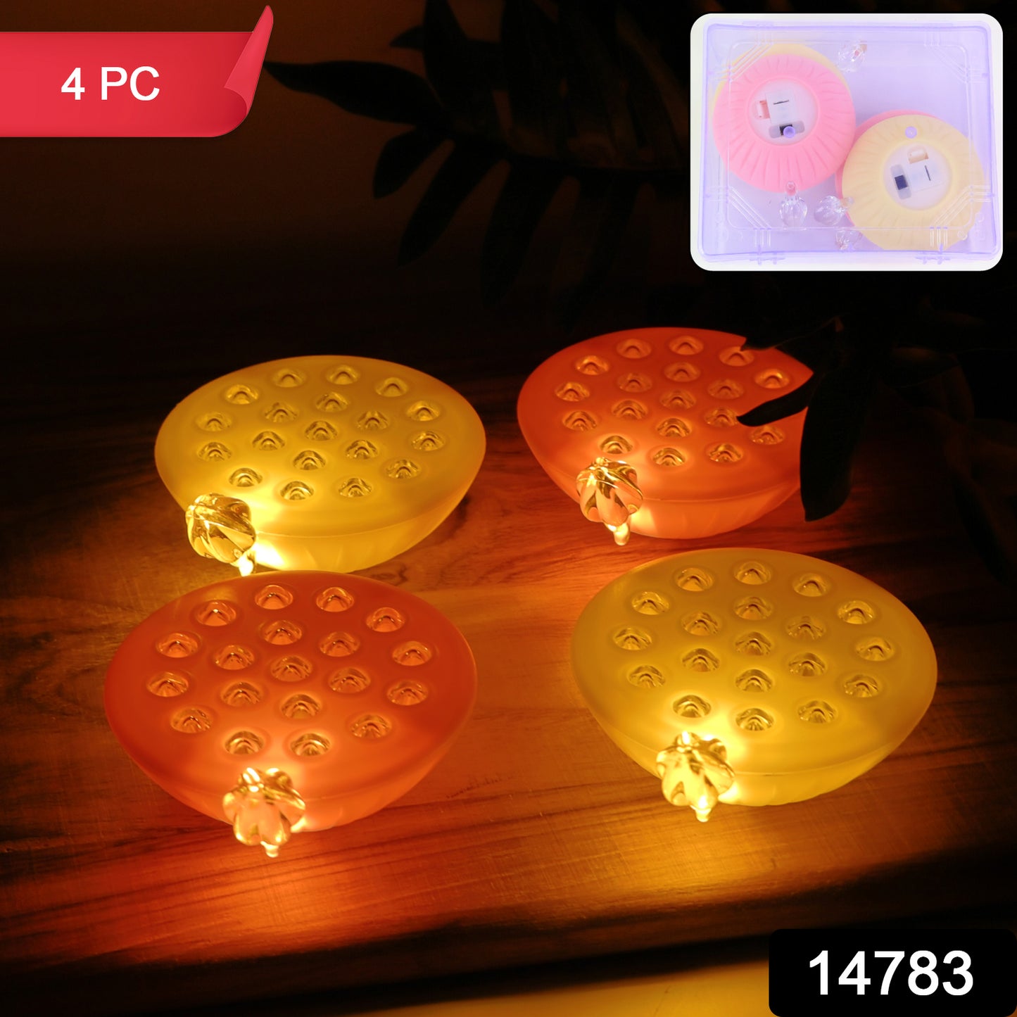 Set Of 4 Lotus Canopy Led Decorative Lamps