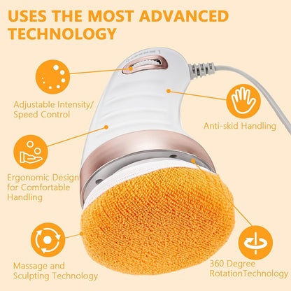 7293 Body Massager Shaping Machine  Body Sculpting Massager With 3 Washable Pads Adjustable Speeds  Electric Handheld Massager For Belly Waist Legs Arms Butt (1 Pc)