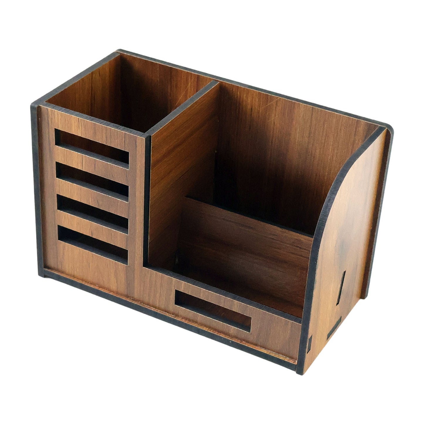 Premium Wooden Desk Organizer With Phone Stand Pen Holder Card Holder (1 Pc)