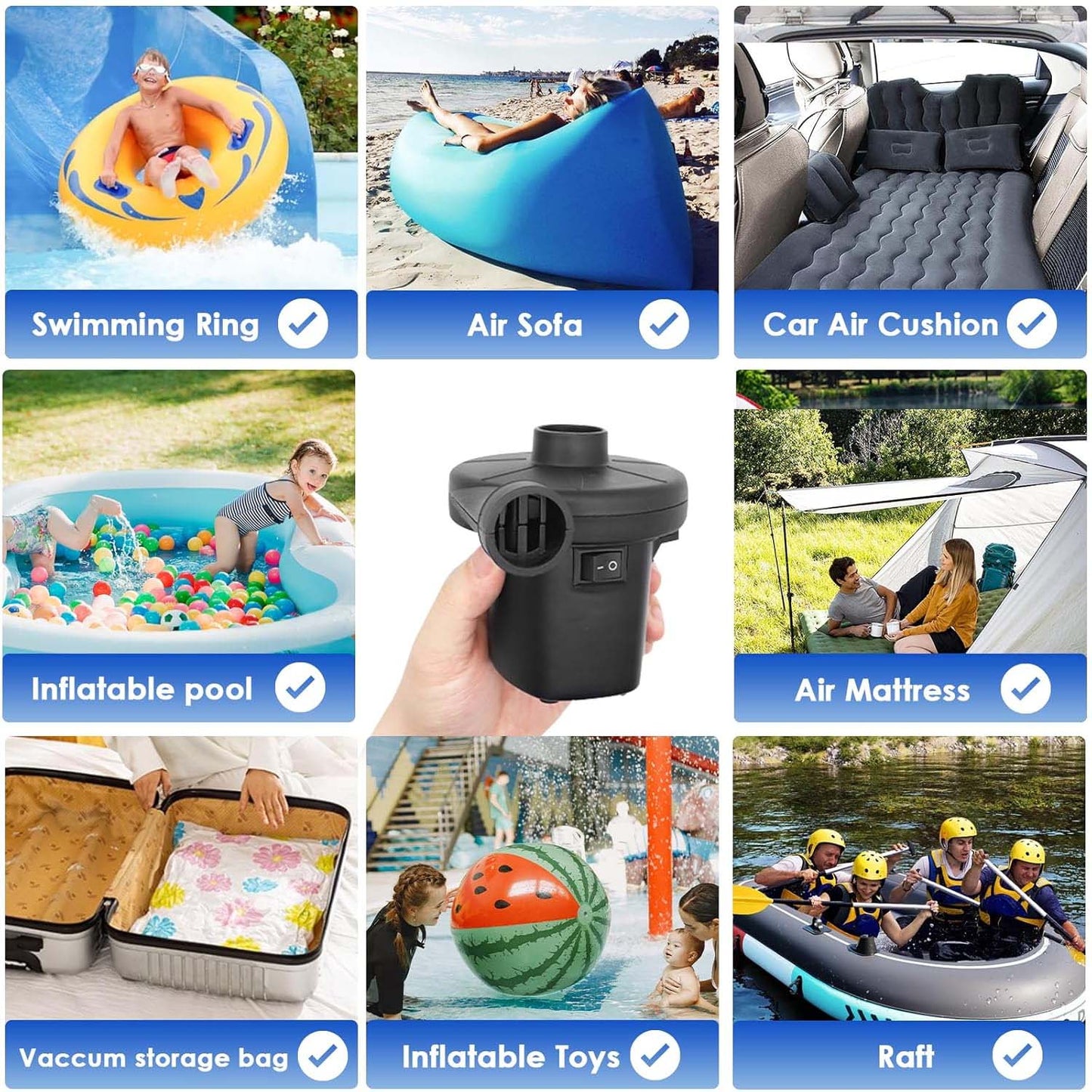 9080 Electric Air Pump For Ball  Balloon ( 3 Nozzle )