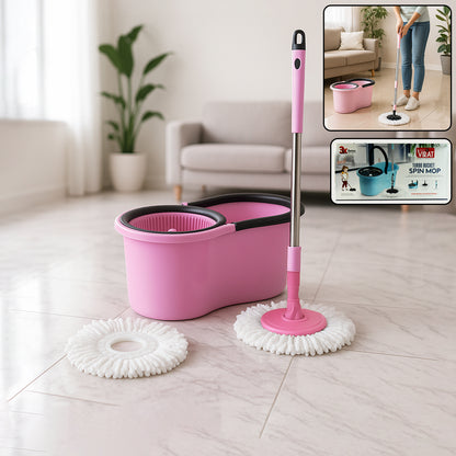 4942 Quick Spin Mop With Steel Spin Bucket Floor Cleaning Easy Wheels  Big Bucket Floor Cleaning Mop With Bucket