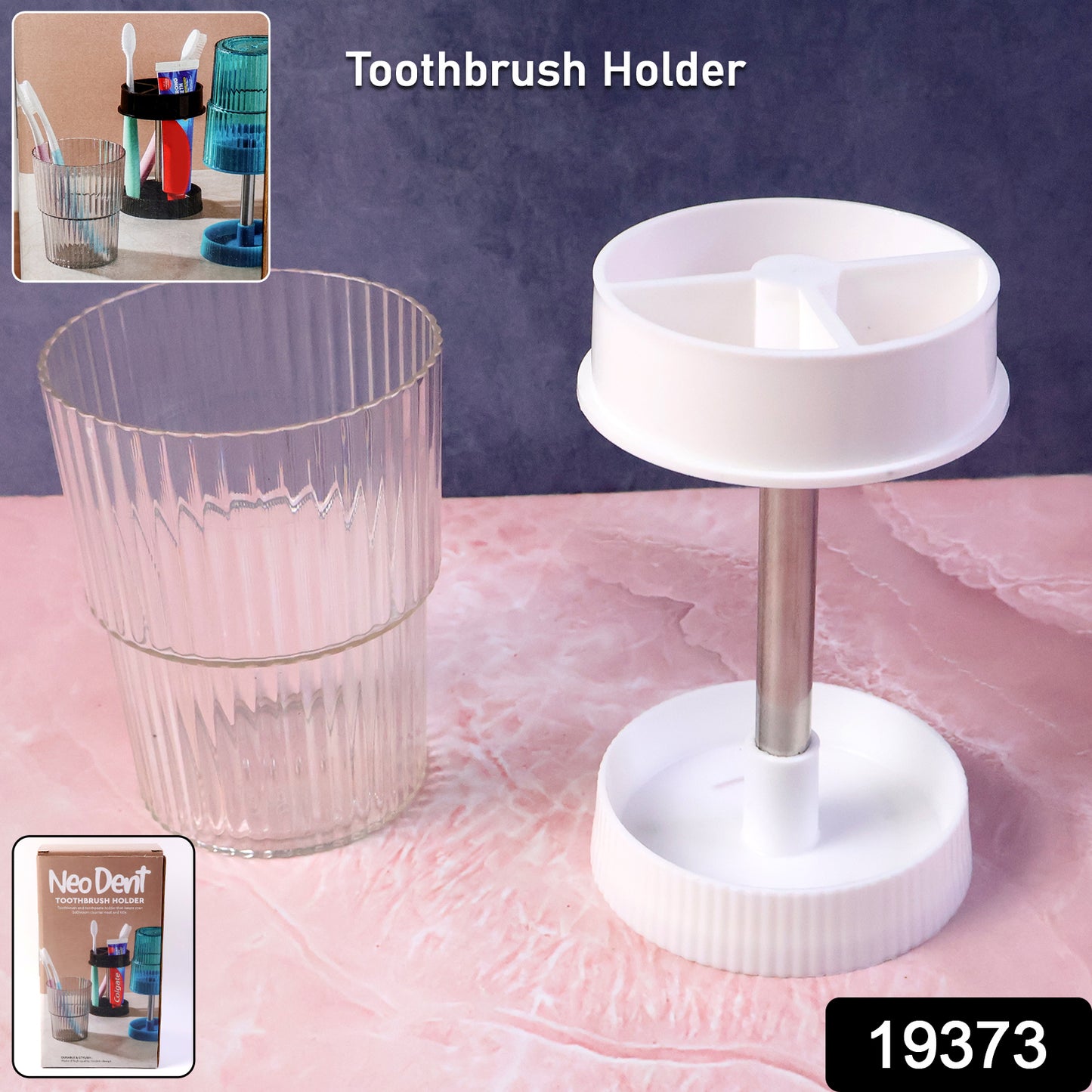 Rotating Bathroom Toothbrush Holder Stand (1 Pc)