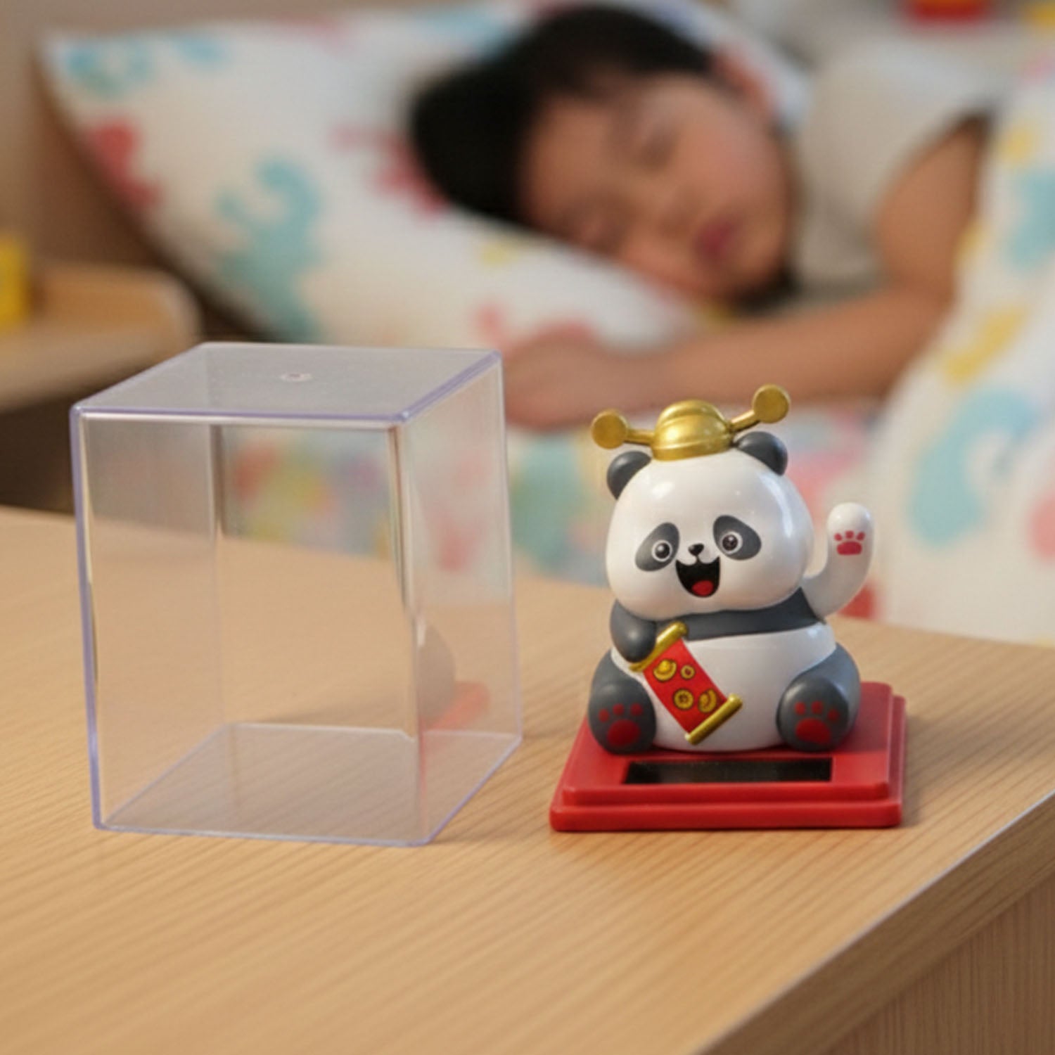 Solar Powered Moving Hand Panda Showpiece (1 Pc)