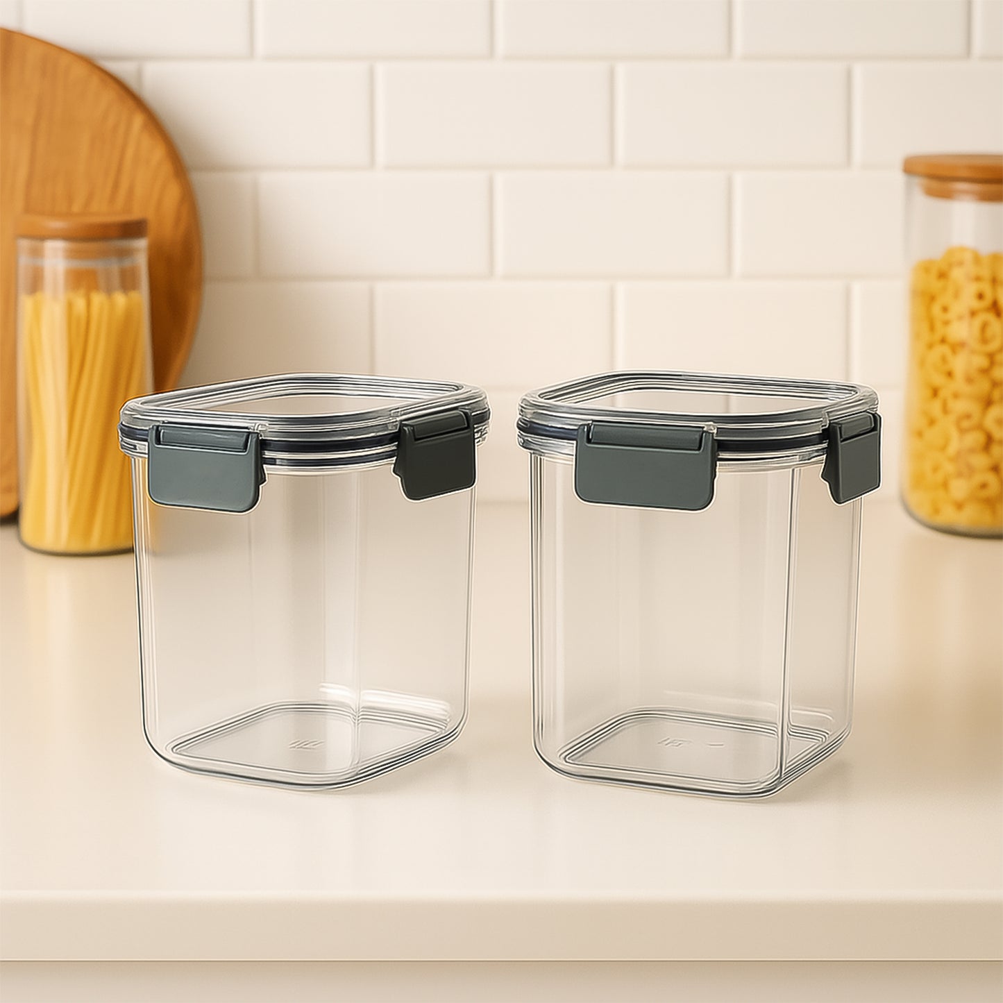Apex Press N Lock Airtight Food Storage Container Set (2pc900ml) Approx