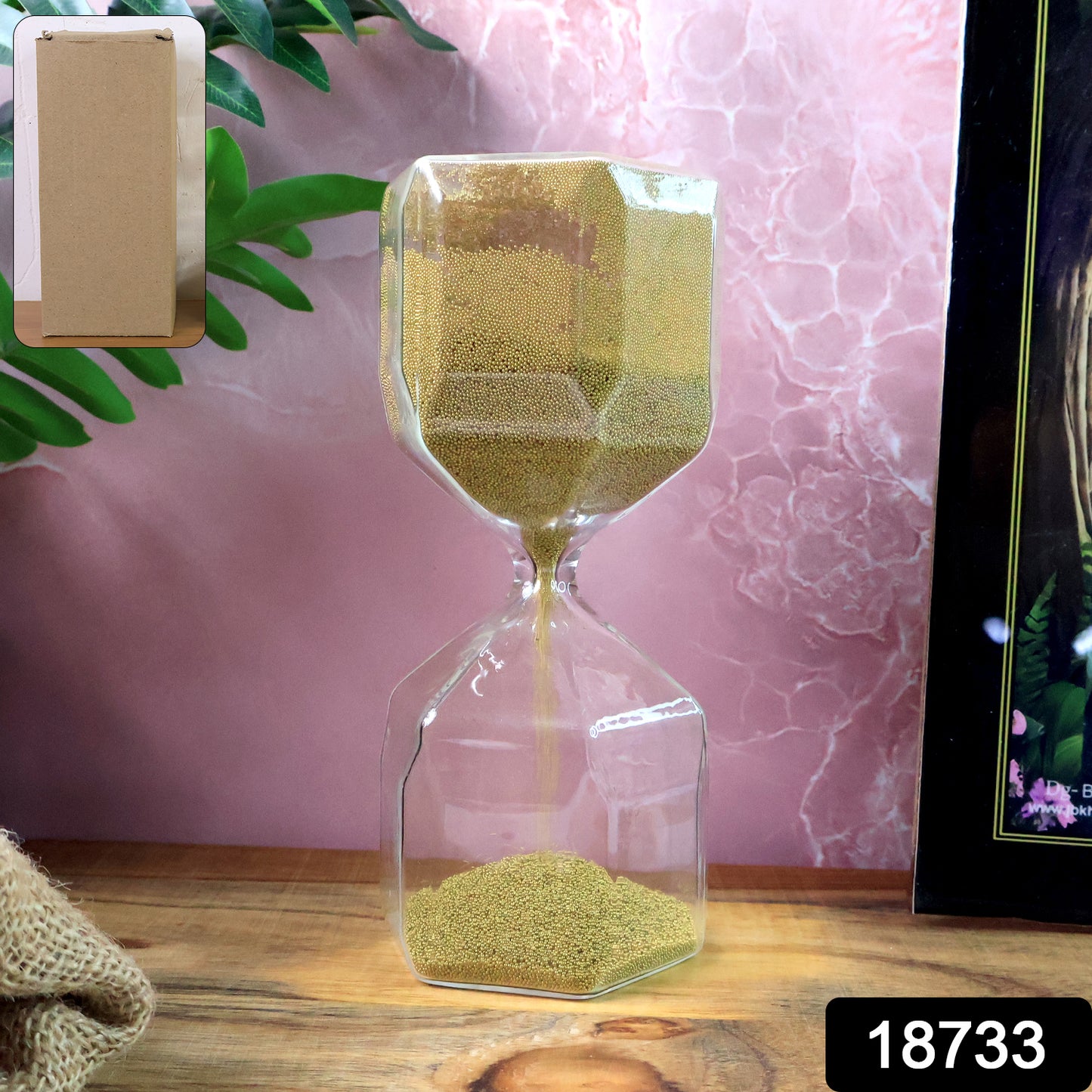 Faceted Glass Hourglass Sand Timer - (1 Pc  4 Minutes Approx Time)