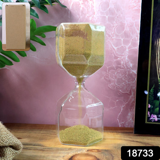 Faceted Glass Hourglass Sand Timer - (1 Pc  4 Minutes Approx Time)