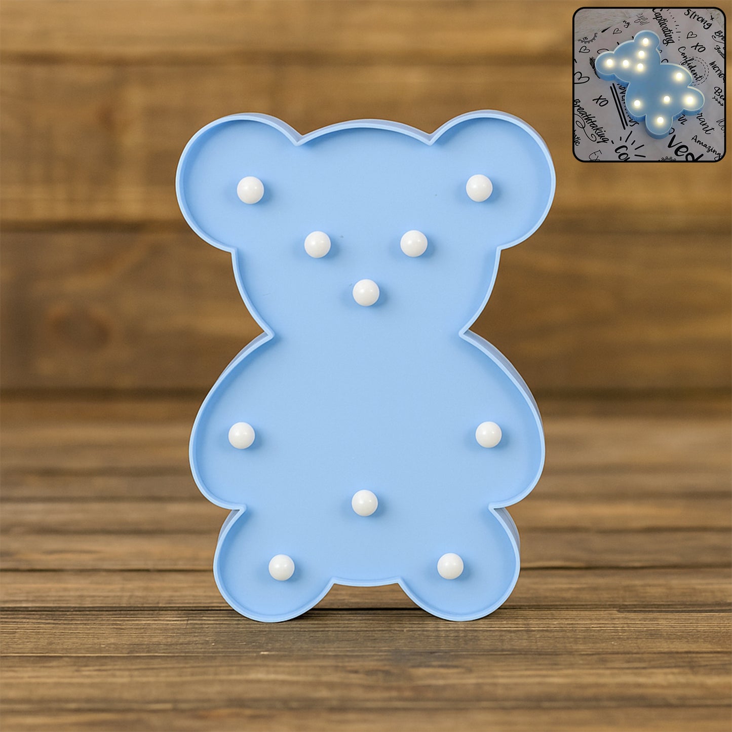 Teddy Bear Shape Led Decorative Night Light (1 Pc)