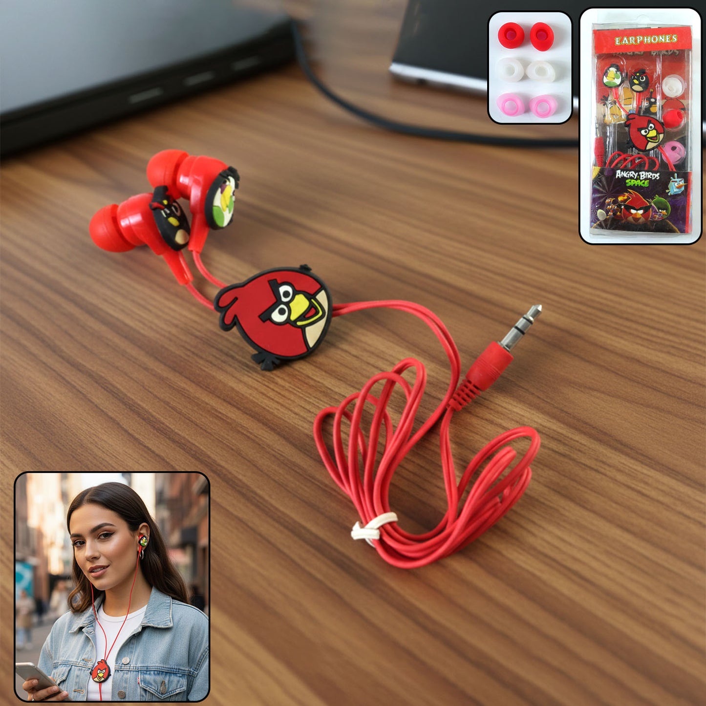 Cartoon Character Wired In-ear Earphones (1 Set)