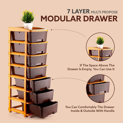 7-layer Multipurpose Plastic Storage Drawer Organizer