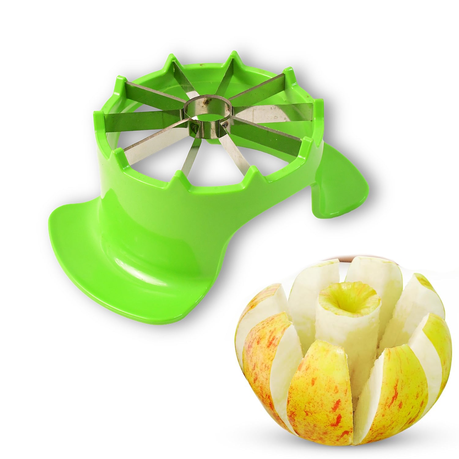 Apex Apple Cutter With Container  Unbreakable Abs Body  Stainless Steel Blades