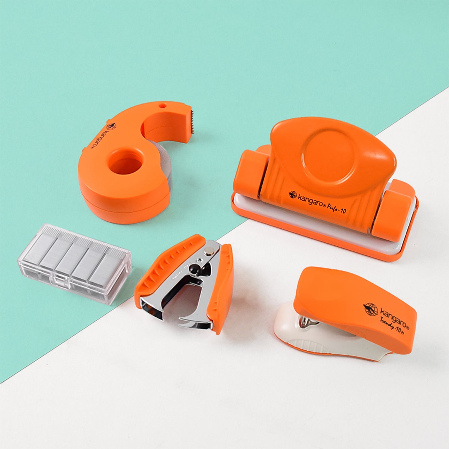 Kangaro 5-in-1 Stationery Gift Set With Stapler Staples Staple Remover Tape Dispenser