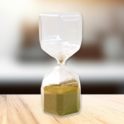 Faceted Glass Hourglass Sand Timer - (1 Pc  4 Minutes Approx Time)