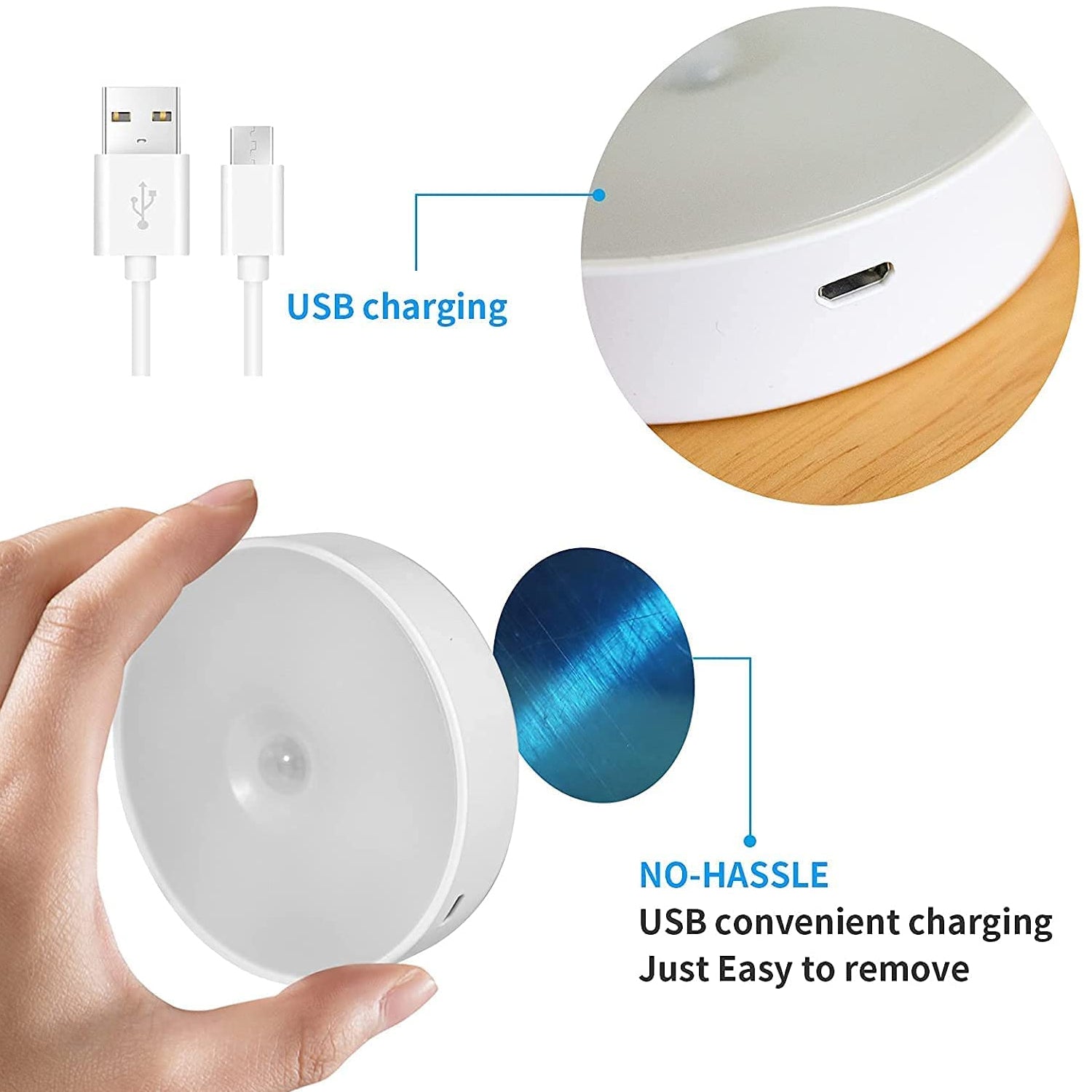 Rechargeable Led Press Button Night Light (1 Pc)