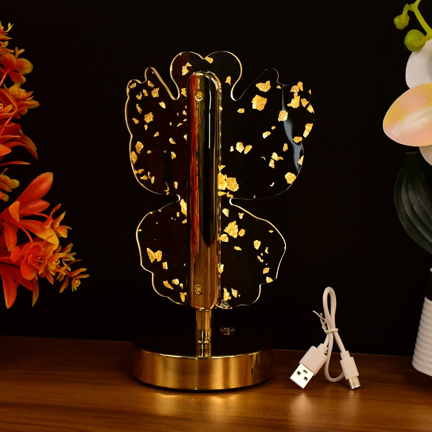 Luxury Golden Crystal Led Table Lamp (1 Pc)