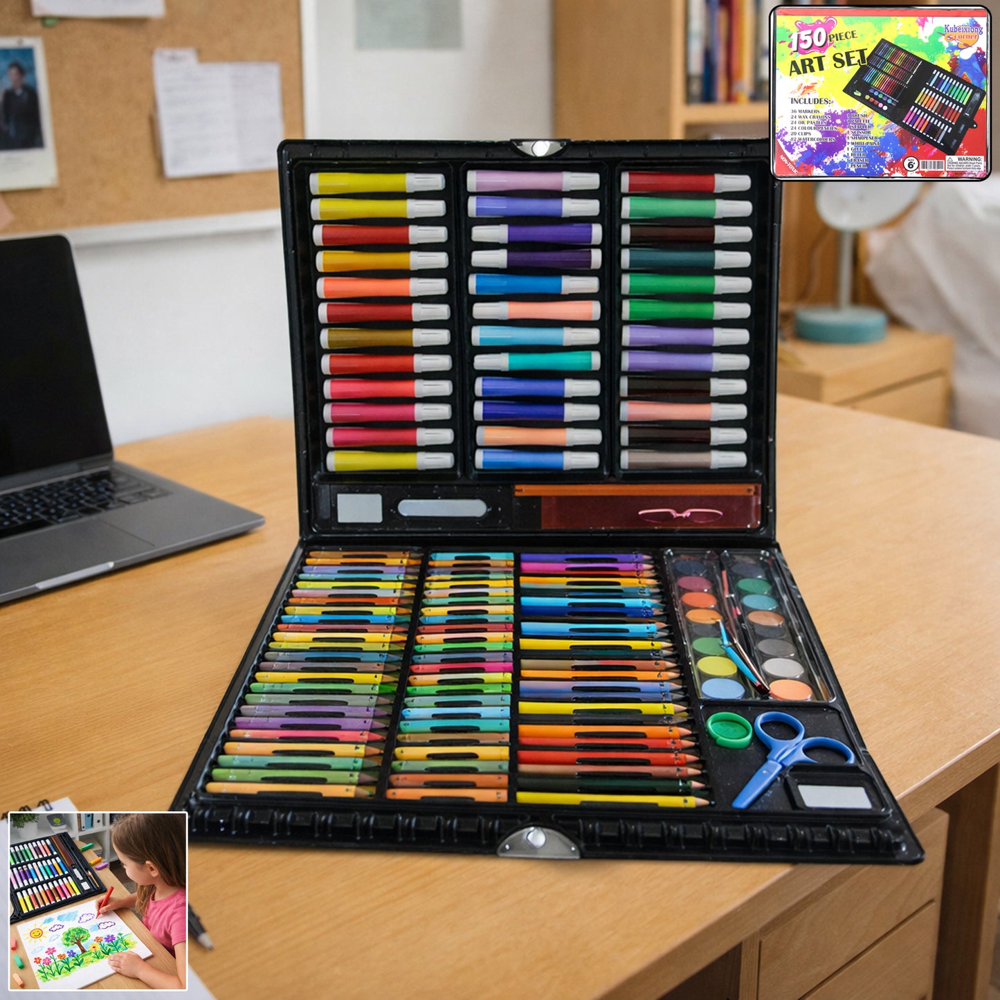 150 Piece Complete Art And Drawing Color Kit