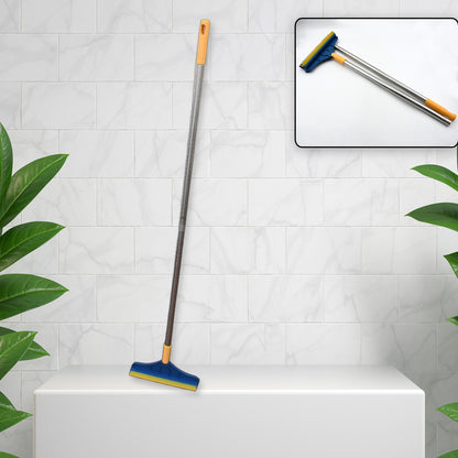 7928 2 In 1 Cleaning Brush Long Handle Floor Brush Rotatable Cleaning Brush For Bathroom Kitchen 120 Degree Triangular Rotating Brush Head With Wiper