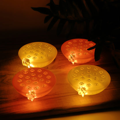 Set Of 4 Lotus Canopy Led Decorative Lamps