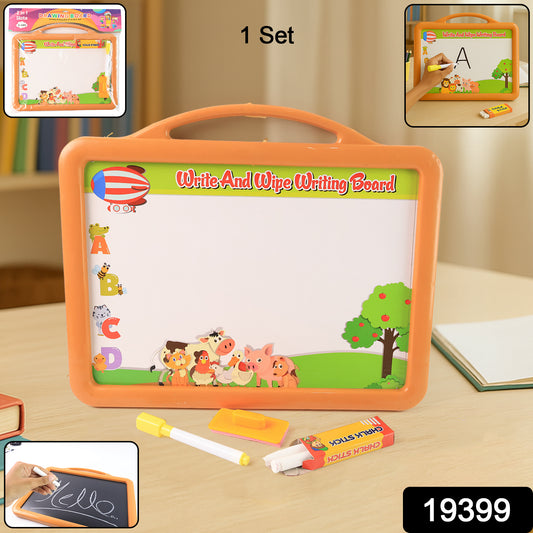 2-in-1 Double-sided Write And Wipe Educational Drawing Board For Kids (1 Set)