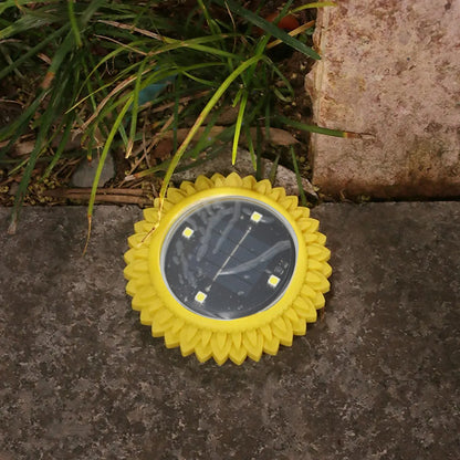 9364 4 Pack Solar Ground Lights Led Solar Powered Disk Lights Outdoor Waterproof Garden Landscape Lighting For Yard Deck Lawn Pathway Walkway Balcony Decoration