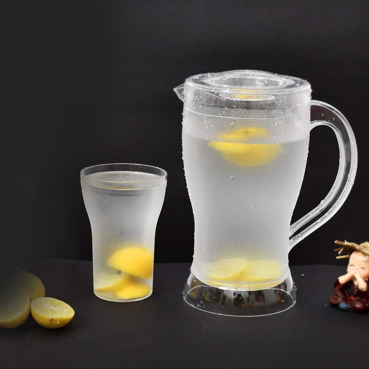 Apex Unbreakable Lemon Jug Set With 6 Glasses  1200ml Jug + 300ml Glasses Approx
