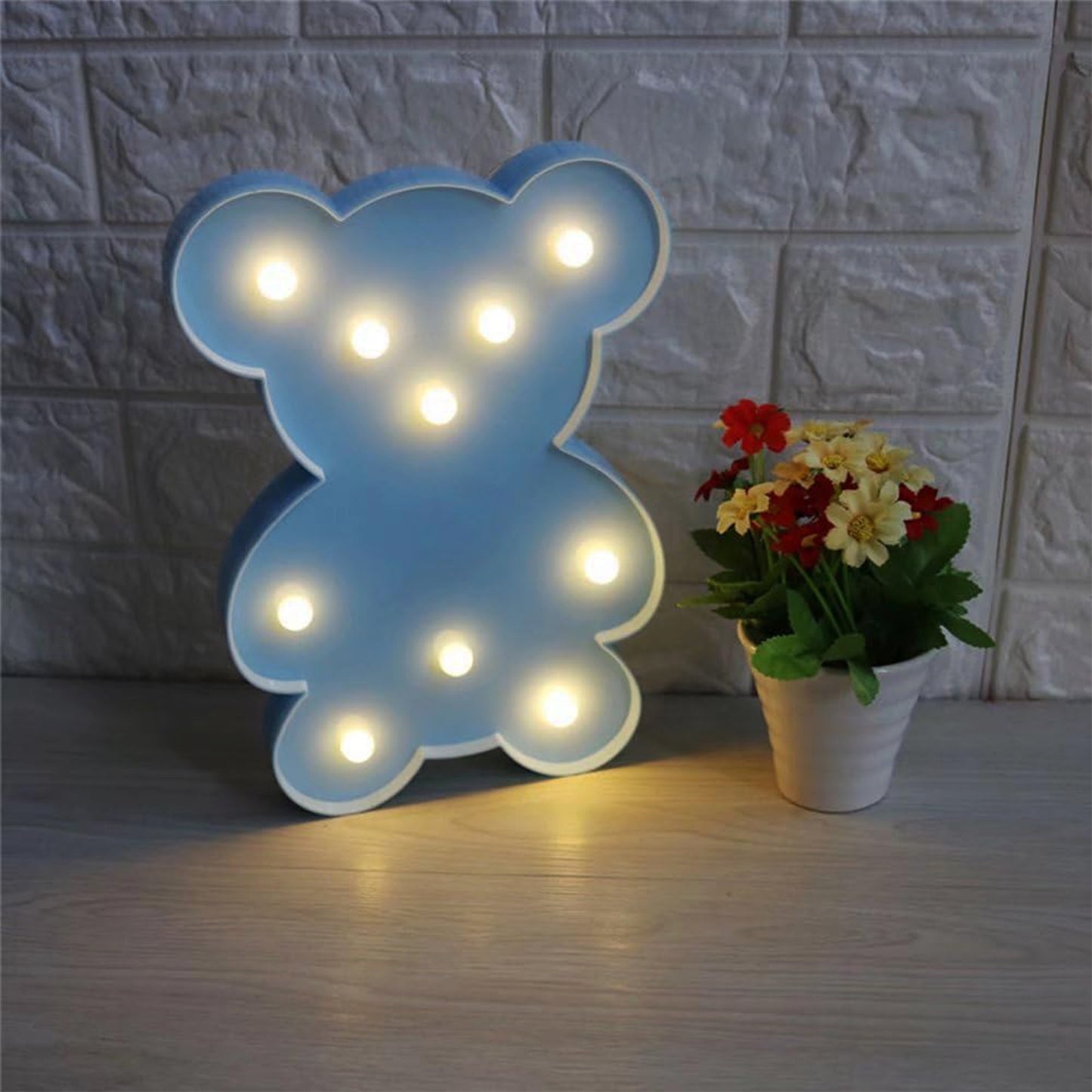 Teddy Bear Shape Led Decorative Night Light (1 Pc)