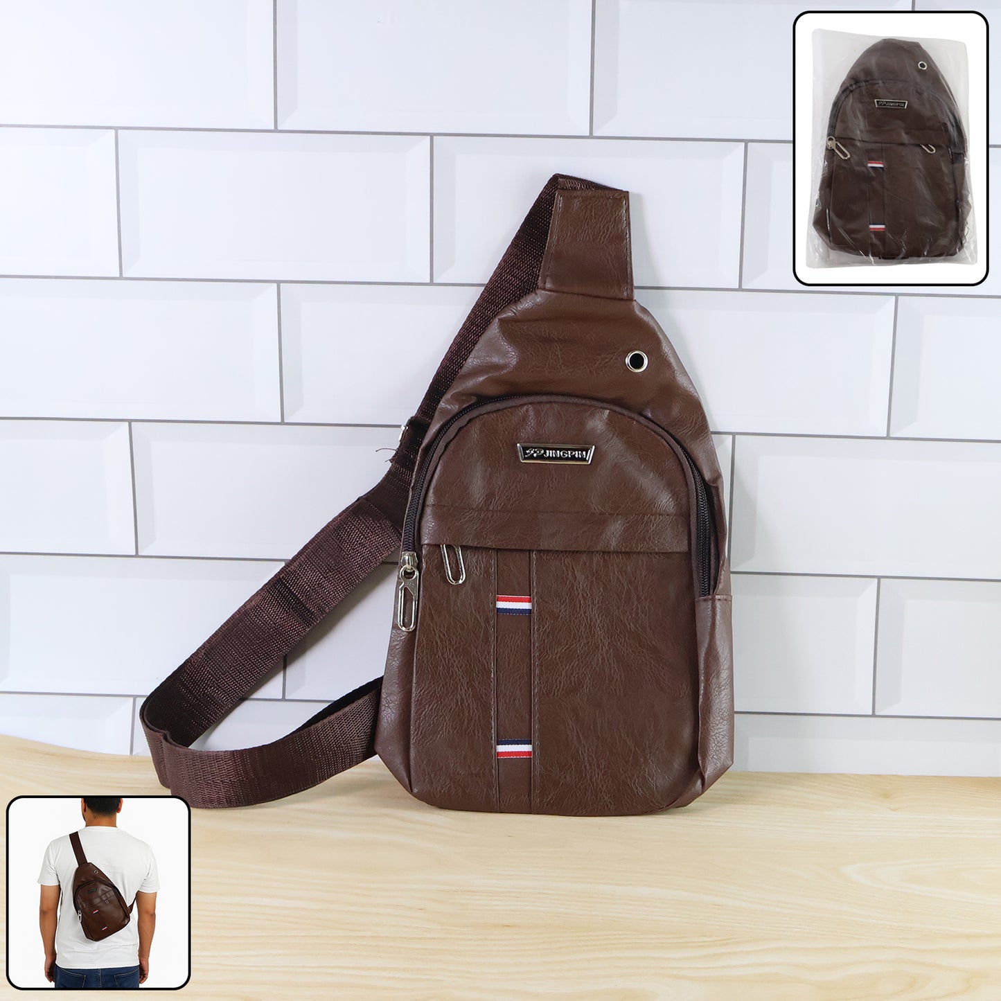 13112 Waterproof Anti Theft Cross-body Fanny Pack Waist Bag Shoulder Bags Chest Men Casual Fashion Usb Charging Earphone Hook Sling Travel Bag (1 Pc)