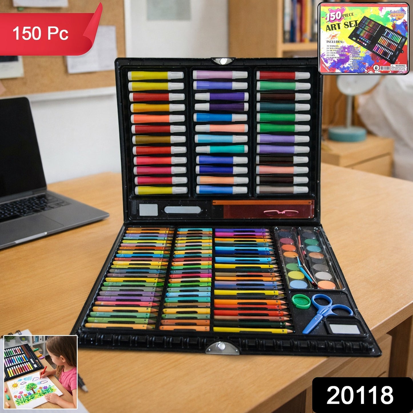 150 Piece Complete Art And Drawing Color Kit