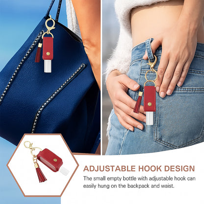 Portable Hand Sanitizer Holder Keychain With Tassel (1 Pc)