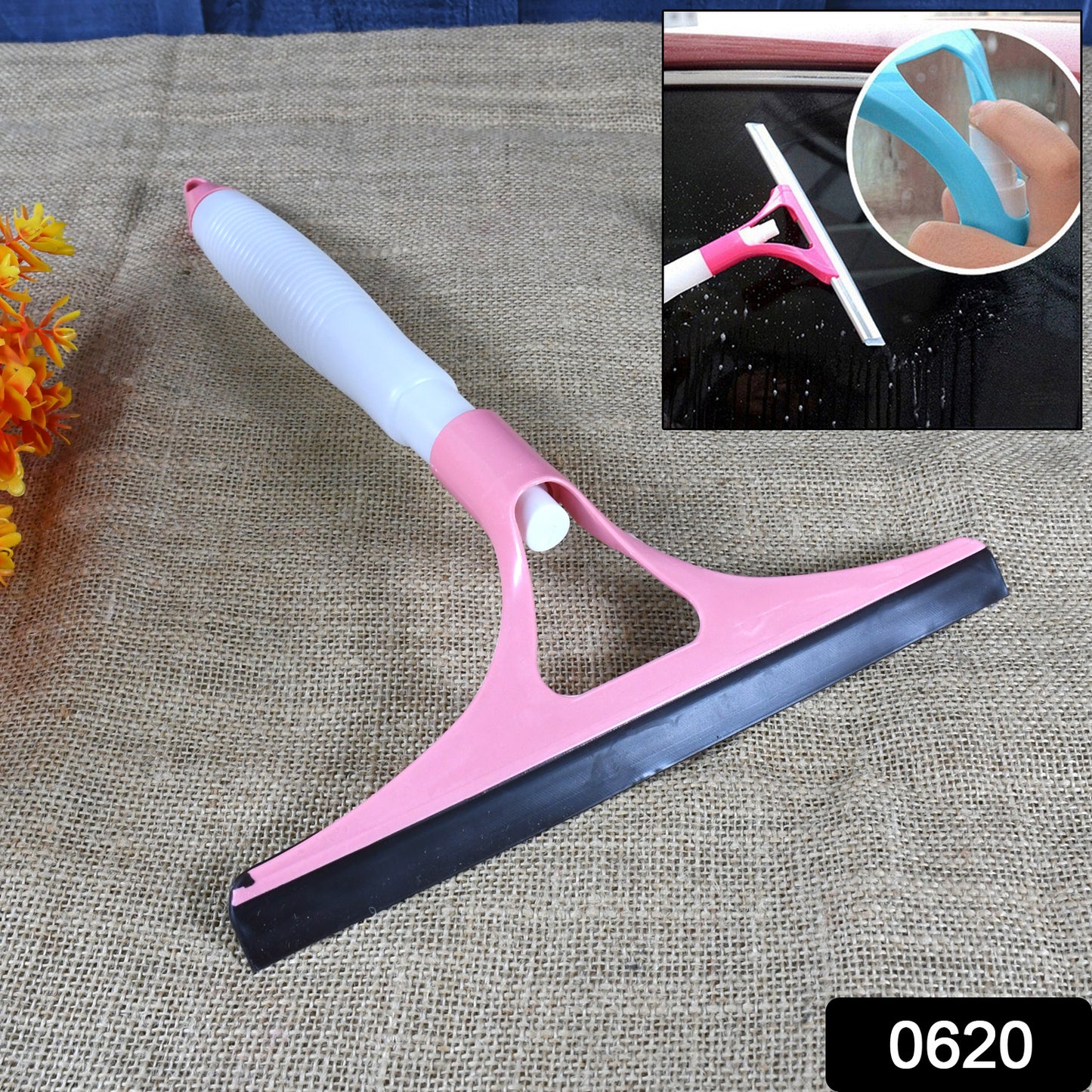 0620 Home Practical Washing Brush Magic Spray Type Cleaning Brush With Spray Bottle Glass Wiper Window Clean Shave Glass Sponge Car Window Cleaning (1 Pc)