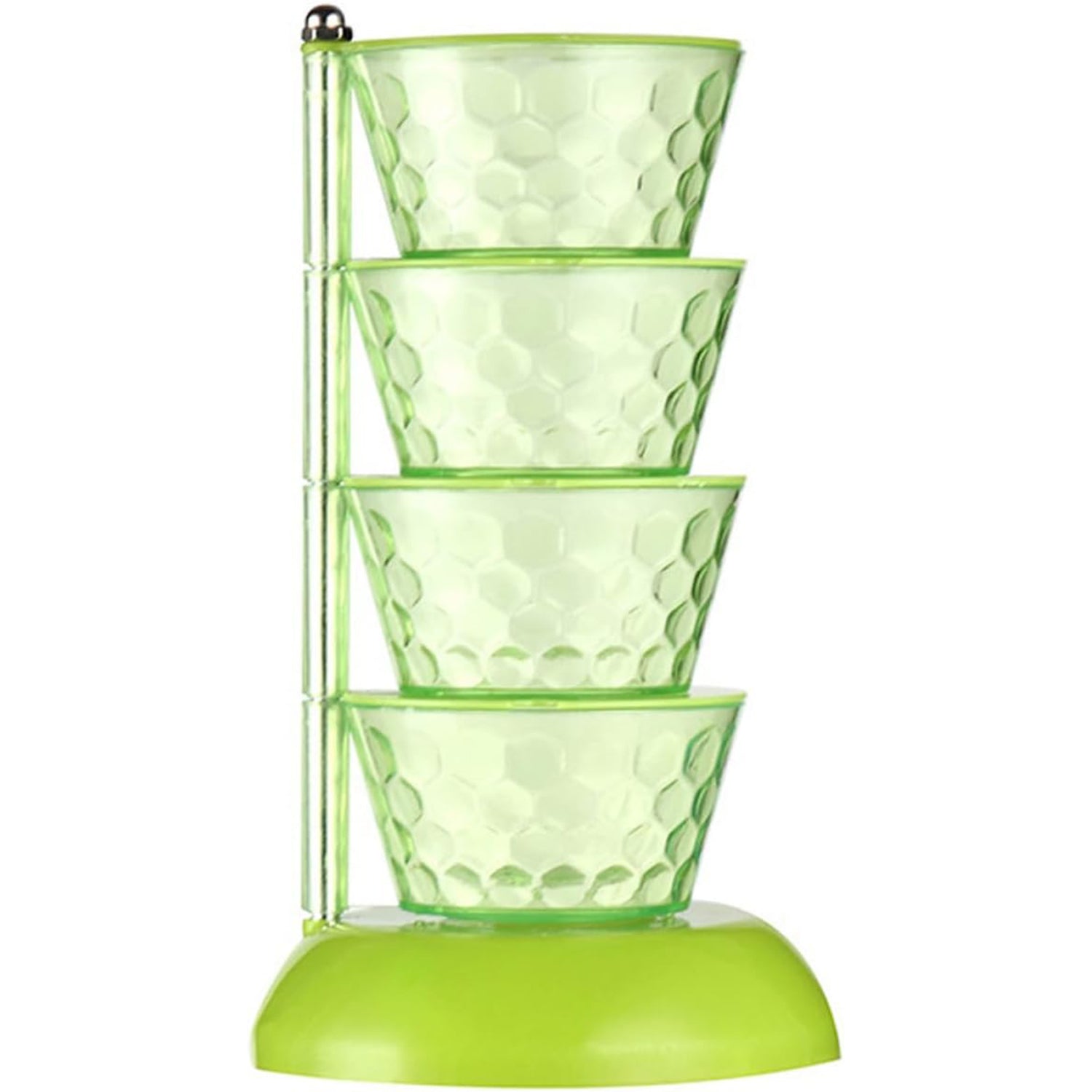4 Section 360 Rotating Vertical Seasoning Box Plastic Pickle Tower  Spice Rack (4 Layer With 4 Plastic Spoon  1 Set)
