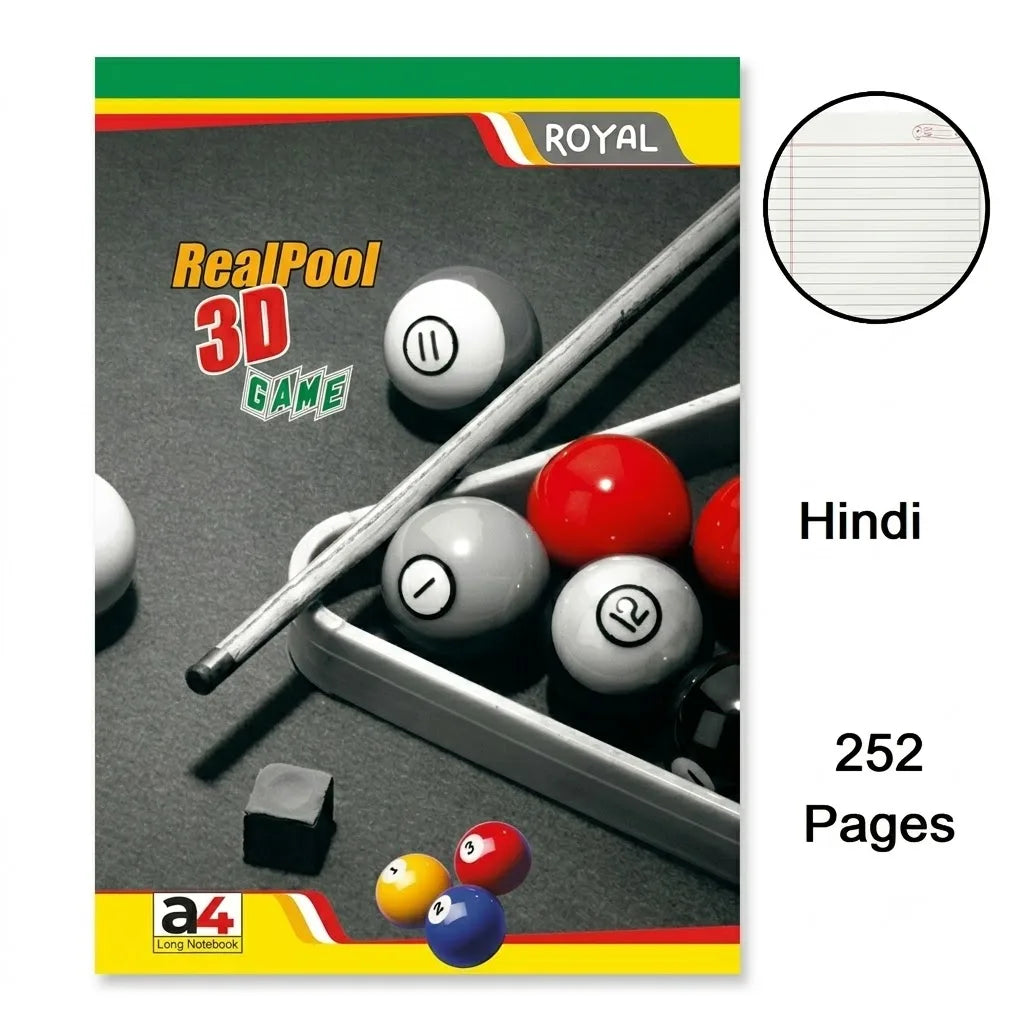 Royal Hindi A4 Size Notebook / Copy for Students, 252 Pages