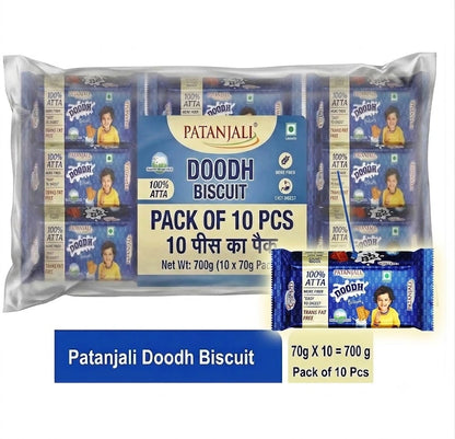 Patanjali Doodh Biscuits, 70 g (Pack of 10)