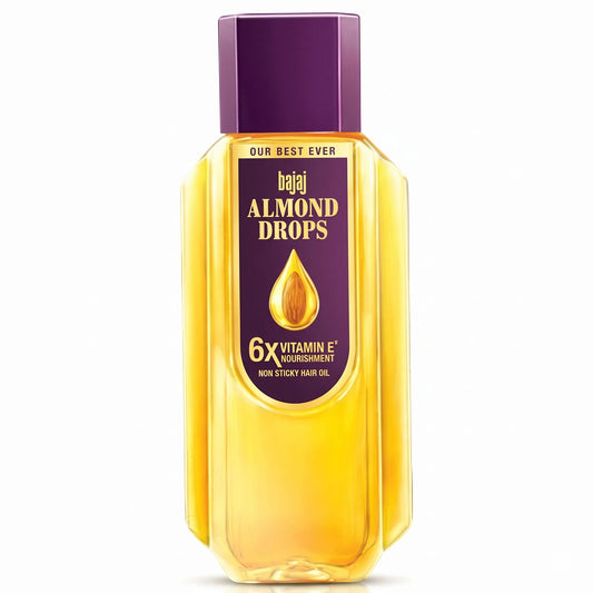 Bajaj Almond Drops Non-Sticky Hair Oil - For Healthy & Beautiful Hair, With 6X Vitamin E Nourishment, 475 ml