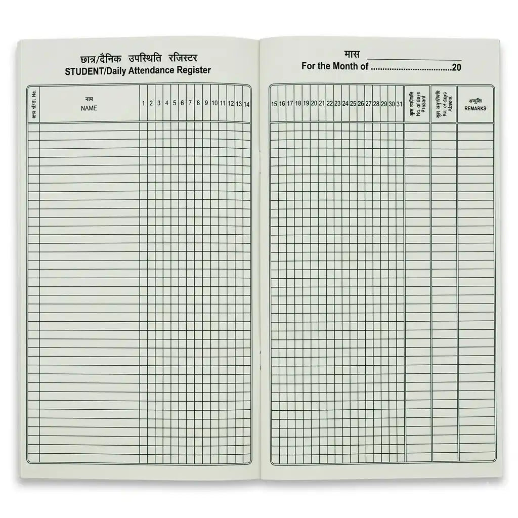 National Rangoli Student Daily Attendance Register Book for School, College & Coaching Centers, 48 Pages