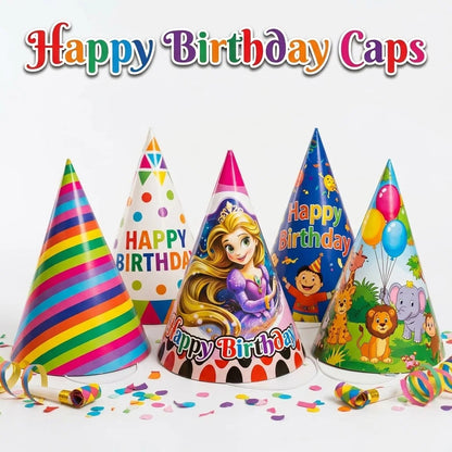 Happy Birthday Caps for Kids, 5 pcs