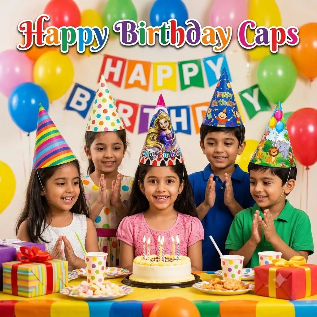Happy Birthday Caps for Kids, 5 pcs