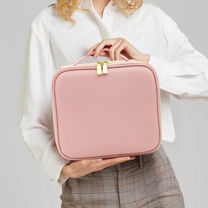 Pink Premium Led Light Makeup Organizer Box (1 Pc)