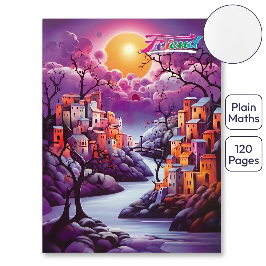 Friend Plain Maths Notebook / Copy for Students, 120 Pages