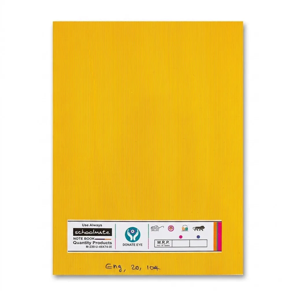 Schoolmate English Notebook / Copy for Students, 104 Pages