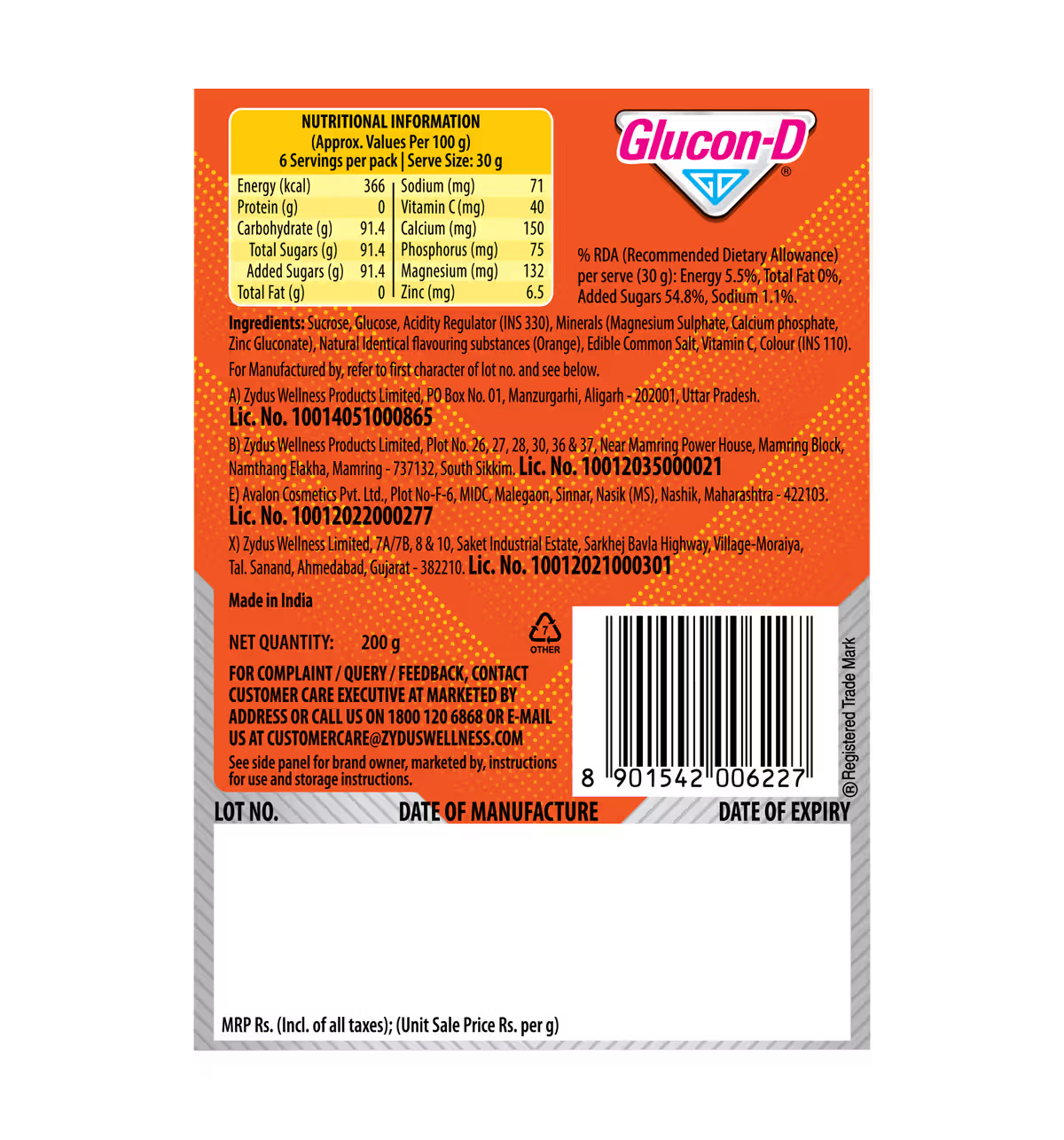 Glucon-D Instant Energy Tangy - Orange, 200 g