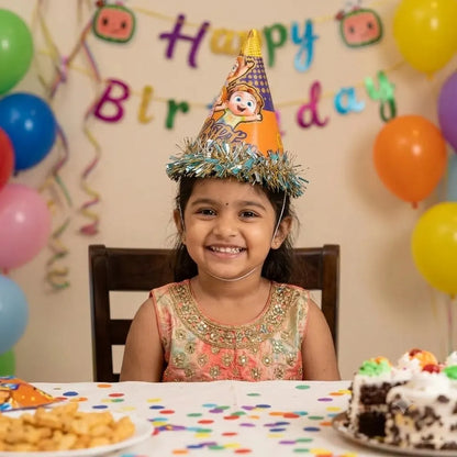 Cocomelon Theme Happy Birthday Cap for Kids, 1 pc