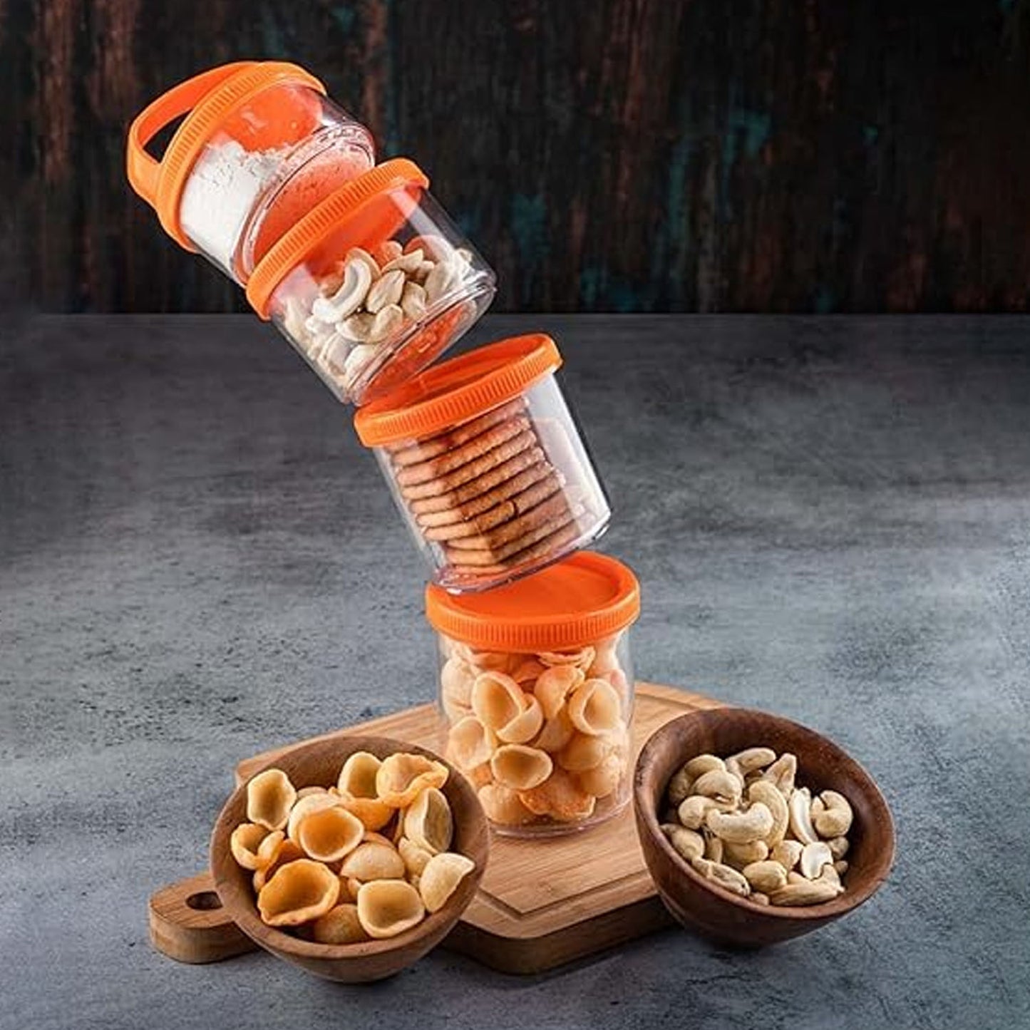 4-in-1 Stackable Dry Fruit Storage Container (1 Set)